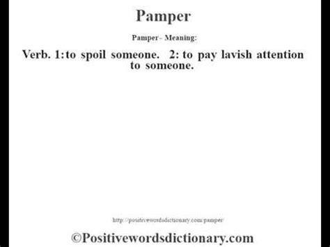 pamper day meaning in tagalog|Translate pamper meaning in Tagalog with examples .
